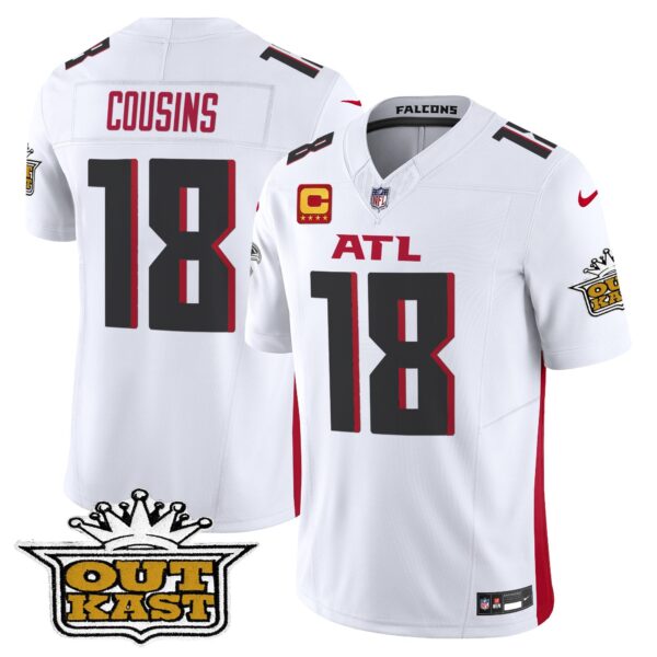 Outkast x Atlanta Falcons 2024 Vapor Limited Jersey – All Stitched – White – Kirk Cousins Jersey