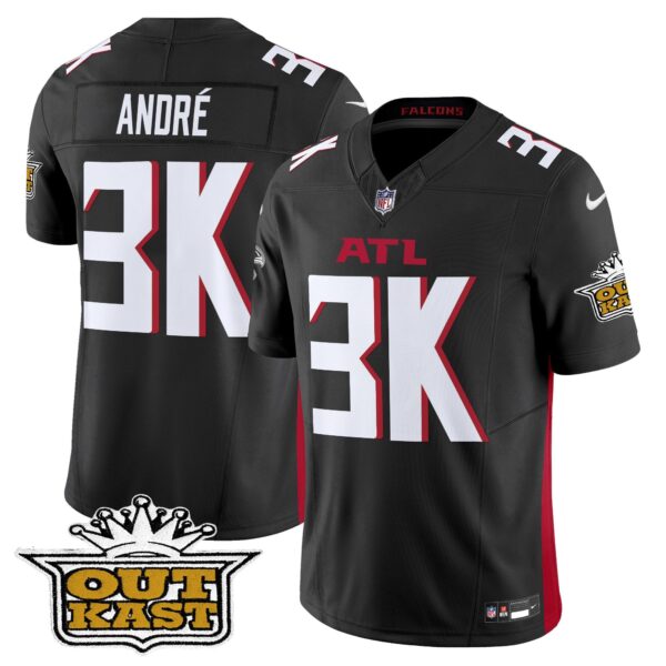 Outkast x Atlanta Falcons 2024 Vapor Limited Jersey – All Stitched – Black – Andre Jersey