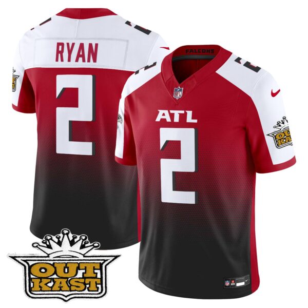 Outkast x Atlanta Falcons 2024 Vapor Limited Jersey – All Stitched – Red Alternate – Matt Ryan Jersey