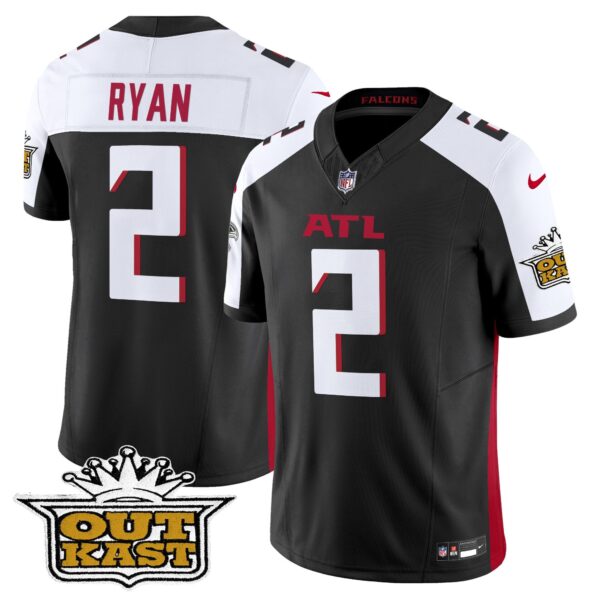 Outkast x Atlanta Falcons 2024 Vapor Limited Jersey – All Stitched – Black Alternate – Matt Ryan Jersey