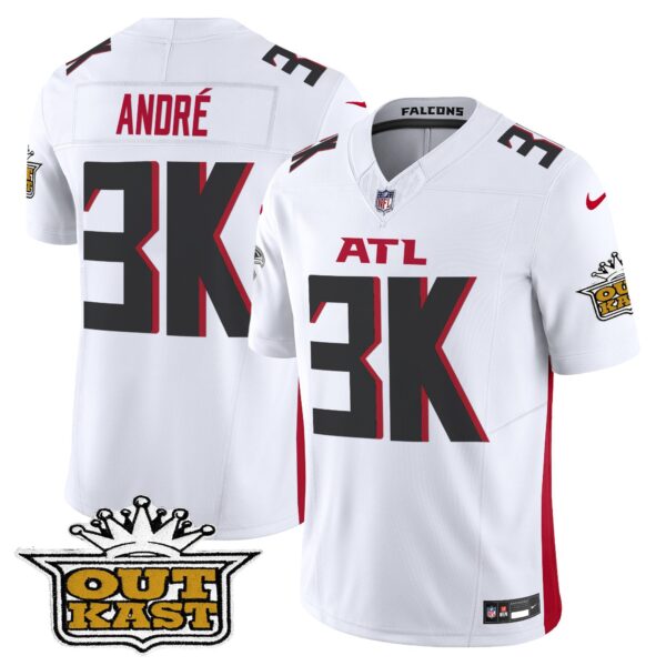 Outkast x Atlanta Falcons 2024 Vapor Limited Jersey – All Stitched – White – Andre Jersey