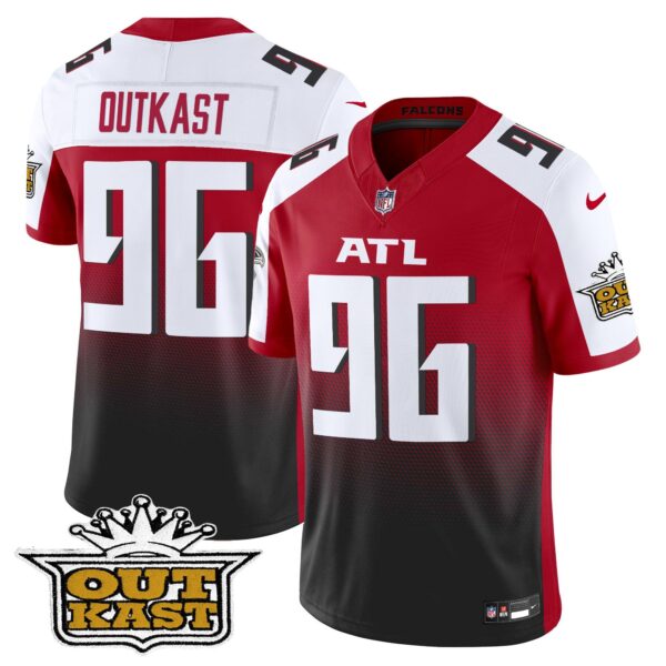 Outkast x Atlanta Falcons 2024 Vapor Limited Jersey – All Stitched – Red Alternate – OutKast Jersey