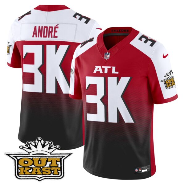 Outkast x Atlanta Falcons 2024 Vapor Limited Jersey – All Stitched – Red Alternate – Andre Jersey