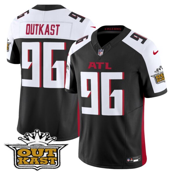 Outkast x Atlanta Falcons 2024 Vapor Limited Jersey – All Stitched – Black Alternate – OutKast Jersey