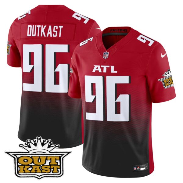 Outkast x Atlanta Falcons 2024 Vapor Limited Jersey – All Stitched – Red – OutKast Jersey