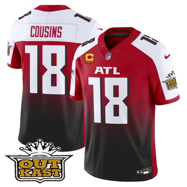 Outkast x Atlanta Falcons 2024 Vapor Limited Jersey – All Stitched – Red Alternate – Kirk Cousins Jersey