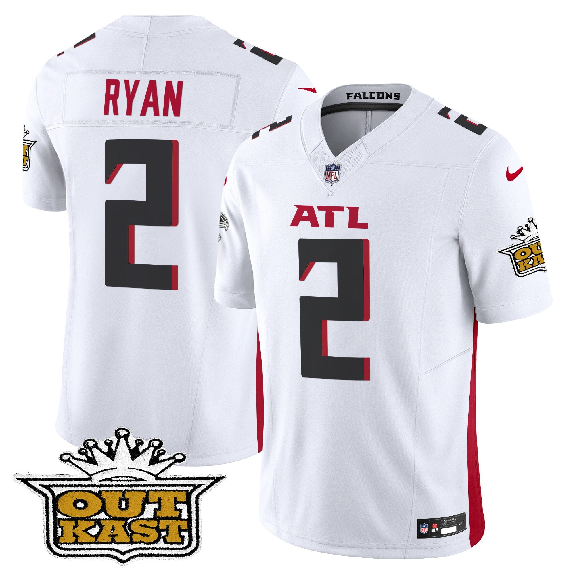 Outkast x Atlanta Falcons 2024 Vapor Limited Jersey – All Stitched – White – Matt Ryan Jersey