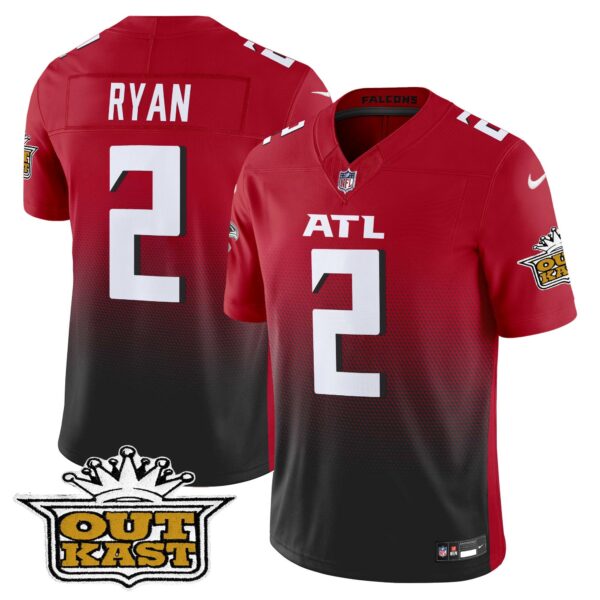 Outkast x Atlanta Falcons 2024 Vapor Limited Jersey – All Stitched – Red – Matt Ryan Jersey