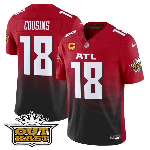 Outkast x Atlanta Falcons 2024 Vapor Limited Jersey – All Stitched – Red – Kirk Cousins Jersey
