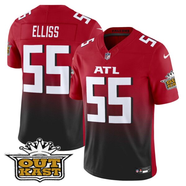 Outkast x Atlanta Falcons 2024 Vapor Limited Jersey – All Stitched – Red – Kaden Elliss Jersey