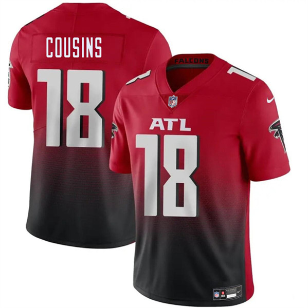 Men’s Atlanta Falcons #18 Kirk Cousins Red Black Vapor Untouchable Limited Football Stitched Jersey