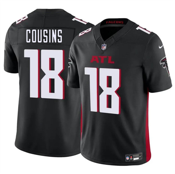 Men’s Atlanta Falcons #18 Kirk Cousins Black 2023 F.U.S.E. Vapor Untouchable Limited Football Stitched Jersey
