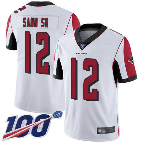 Nike Falcons #12 Mohamed Sanu Sr White Men’s Stitched NFL 100th Season Vapor Limited Jersey