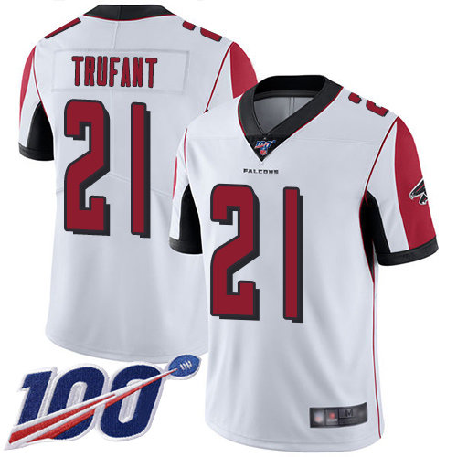 Nike Falcons #21 Desmond Trufant White Men’s Stitched NFL 100th Season Vapor Limited Jersey