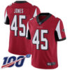 Nike Falcons #45 Deion Jones Red Team Color Men’s Stitched NFL 100th Season Vapor Limited Jersey