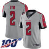 Nike Falcons #2 Matt Ryan Silver Men’s Stitched NFL Limited Inverted Legend 100th Season Jersey