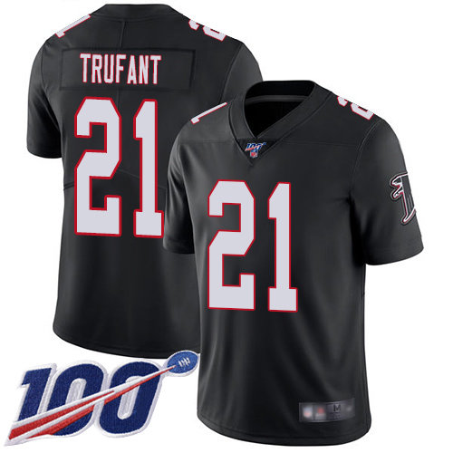 Nike Falcons #21 Desmond Trufant Black Alternate Men’s Stitched NFL 100th Season Vapor Limited Jersey