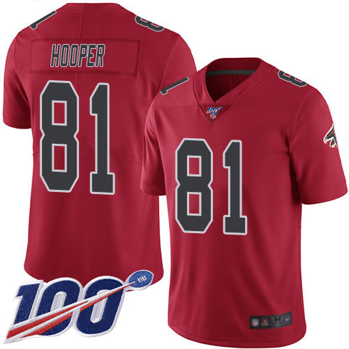 Nike Falcons #81 Austin Hooper Red Men’s Stitched NFL Limited Rush 100th Season Jersey