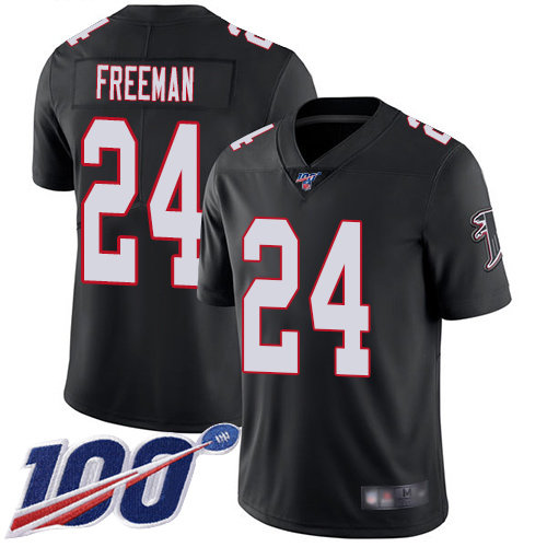 Nike Falcons #24 Devonta Freeman Black Alternate Men’s Stitched NFL 100th Season Vapor Limited Jersey