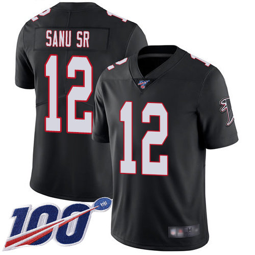 Nike Falcons #12 Mohamed Sanu Sr Black Alternate Men’s Stitched NFL 100th Season Vapor Limited Jersey