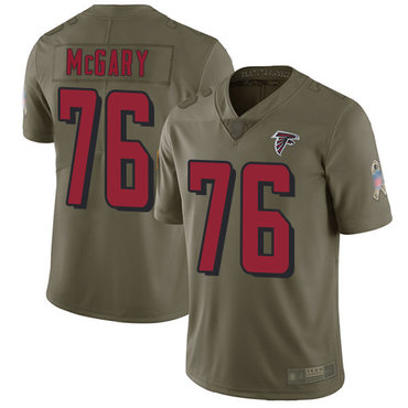 Falcons #76 Kaleb McGary Olive Men’s Stitched Football Limited 2017 Salute To Service Jersey