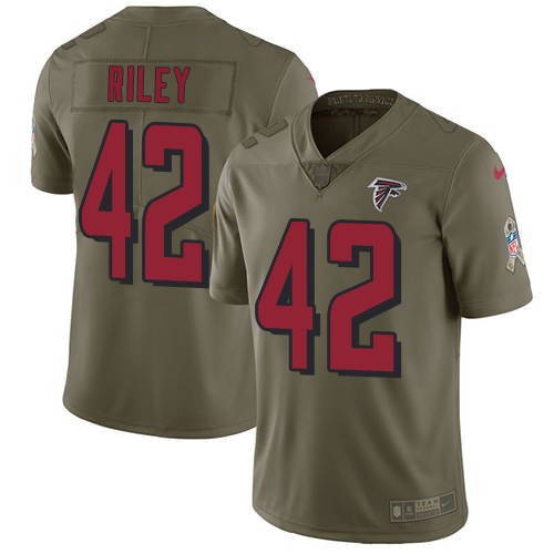 Nike Atlanta Falcons #42 Duke Riley Olive Men’s Stitched NFL Limited 2017 Salute To Service Jersey