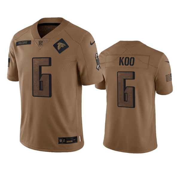 Men’s Atlanta Falcons #6 Younghoe Koo 2023 Brown Salute To Setvice Limited Football Stitched Jersey