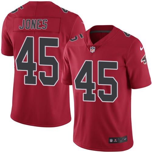 Nike Falcons #45 Deion Jones Red Men’s Stitched NFL Limited Rush Jersey