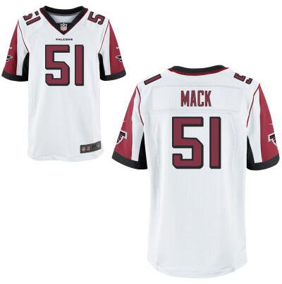 Men’s Atlanta Falcons #51 Alex Mack White Road NFL Nike Elite Jersey