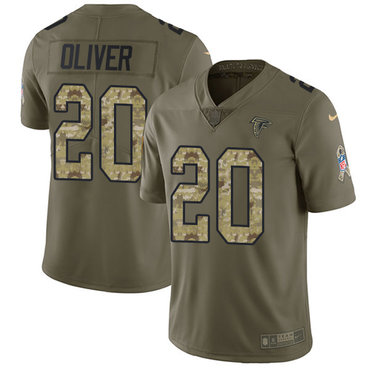 Nike Falcons #20 Isaiah Oliver Olive Camo Men’s Stitched NFL Limited 2017 Salute To Service Jersey
