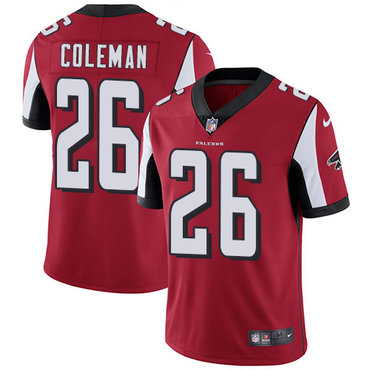 Nike Atlanta Falcons #26 Tevin Coleman Red Team Color Men’s Stitched NFL Vapor Untouchable Limited Jersey