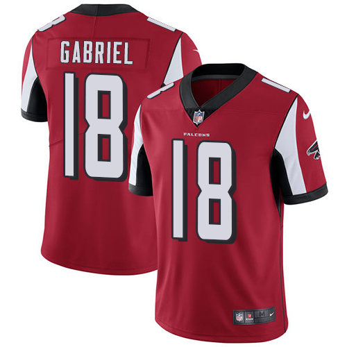 Nike Atlanta Falcons #18 Taylor Gabriel Red Team Color Men’s Stitched NFL Vapor Untouchable Limited Jersey