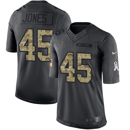 Nike Falcons #45 Deion Jones Black Men’s Stitched NFL Limited 2016 Salute To Service Jersey