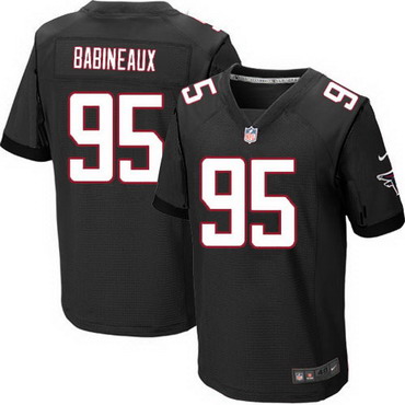 Men’s Atlanta Falcons #95 Jonathan Babineaux Black Alternate NFL Nike Elite Jersey