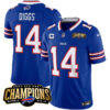 Buffalo Bills #14 Stefon Diggs Blue 2023 FUSE AFC East Champions With 3-Star C Jersey