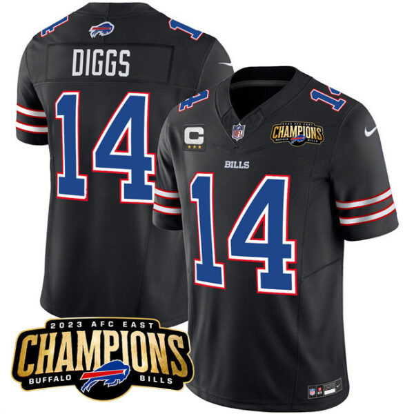 Buffalo Bills #14 Stefon Diggs Black 2023 FUSE AFC East Champions With 3-Star C Jersey