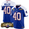 Buffalo Bills #40 Von Miller Blue White 2023 FUSE AFC East Champions With 4-Star C Jersey