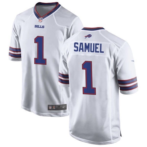 Buffalo Bills #1 Curtis Samuel Nike White Away Vapor Limited Jersey