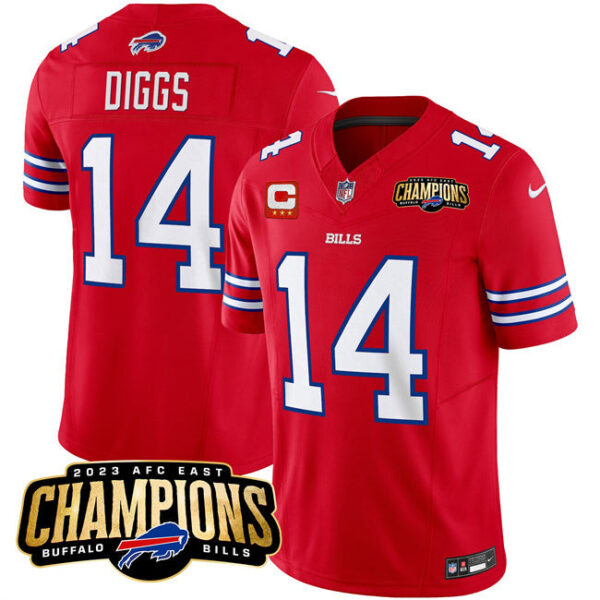 Buffalo Bills #14 Stefon Diggs Red 2023 FUSE AFC East Champions With 3-Star C Jersey