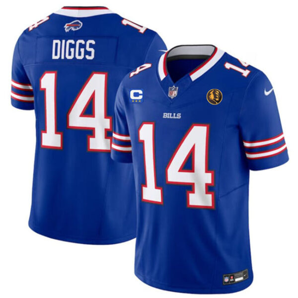 Buffalo Bills #14 Stefon Diggs Blue 2023 FUSE With 3-Star C Ptach And John Madden Jersey