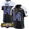 Buffalo Bills #14 Stefon Diggs Black White 2023 FUSE AFC East Champions With 3-Star Jersey