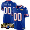 Buffalo Bills Active Player Custom Blue 2023 FUSE AFC East Champions Ptach Stitched Jersey