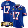 Buffalo Bills #17 Josh Allen Blue 2023 FUSE AFC East Champions With 4-Star C Ptach Jersey