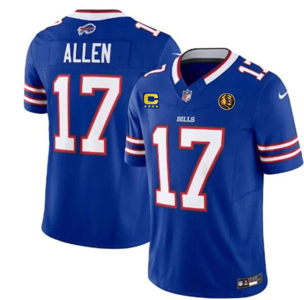 Buffalo Bills #17 Josh Allen Blue 2023 FUSE With 4-Star C Ptach And John Madden Patch Jersey