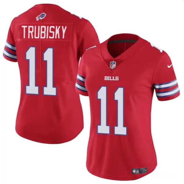 Buffalo Bills #11 Mitch Trubisky Red Vapor Stitched Football Jerseyrun Small