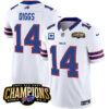 Buffalo Bills #14 Stefon Diggs White 2023 FUSE AFC East Champions With 3-Star C Jersey