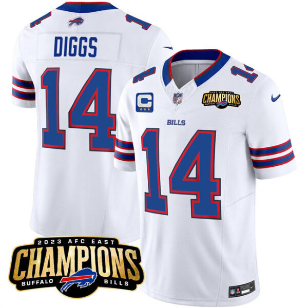 Buffalo Bills #14 Stefon Diggs White 2023 FUSE AFC East Champions With 3-Star C Jersey