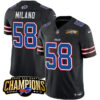 Buffalo Bills #58 Matt Milano Black 2023 FUSE AFC East Champions Ptach Stitched Jersey
