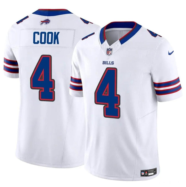 Buffalo Bills #4 James Cook White 2023 FUSE Vapor Untouchable Limited Stitched Football Jersey