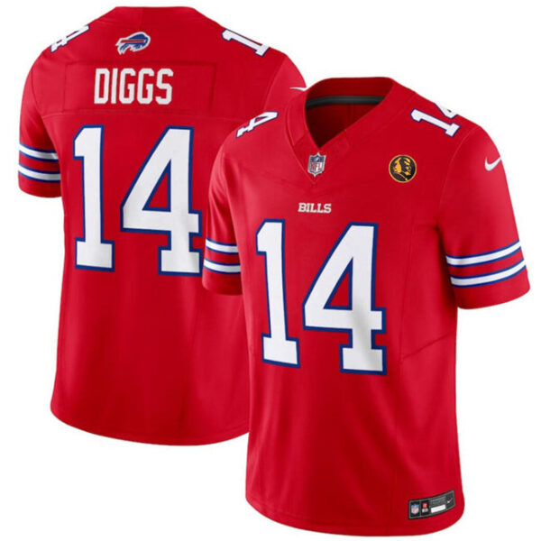 Buffalo Bills #14 Stefon Diggs Red 2023 FUSE With John Madden Patch Vapor Jersey